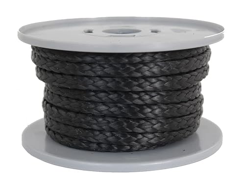 Dyneema - Cuerda trenzada (diámetro: 6 mm, 4300 daN, longitud: 10 m), color negro