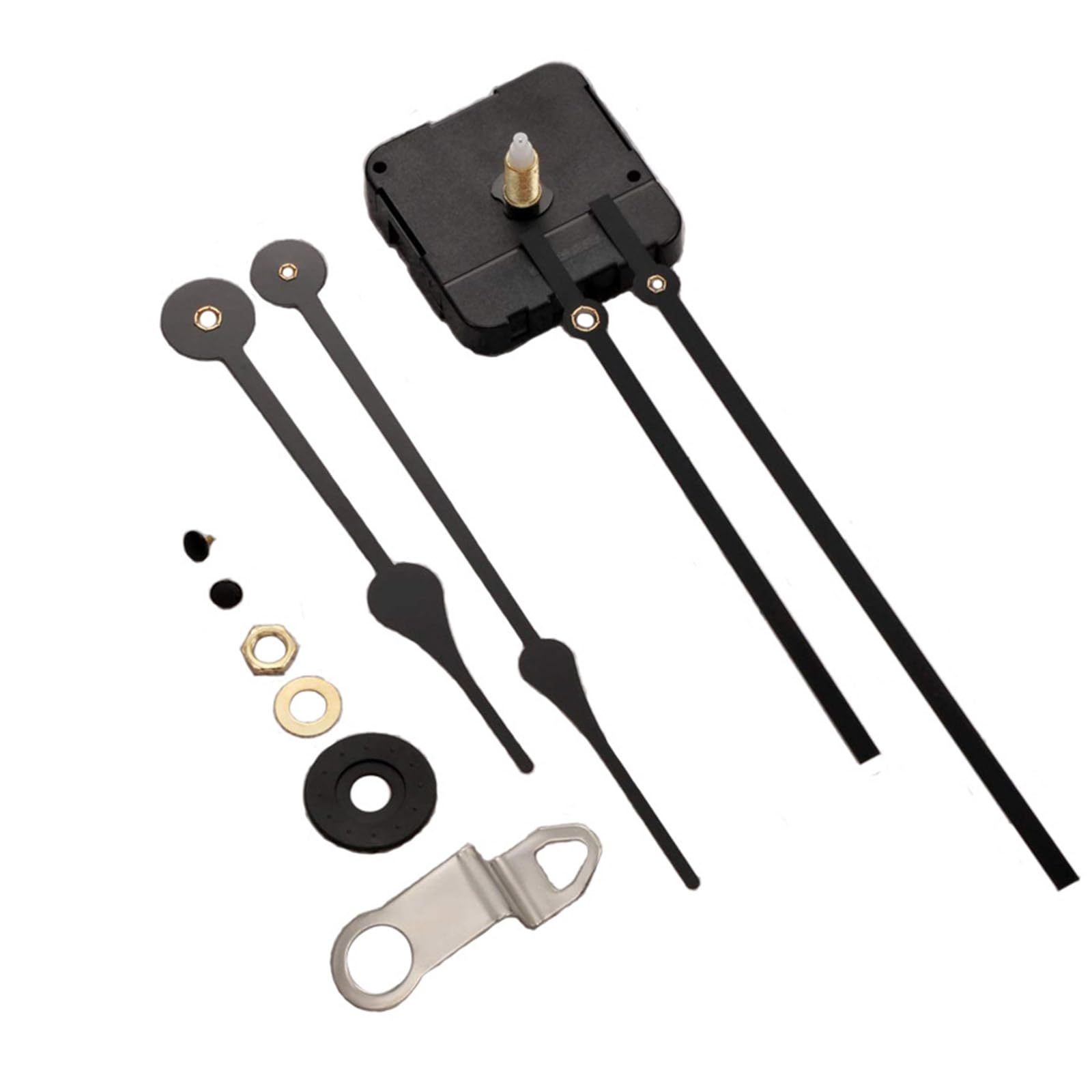 MINGLEA Wall Clock Movement Mechanism Kits with 2Pairs of Metal Hands High Accuracy Long Shafts for Customs Clock Repair Parts
