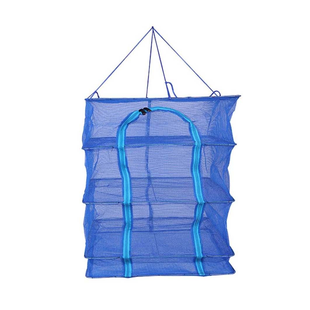 Nuelreva 4 Layers Drying Foldable Mesh Vegetable Fish Dishes Mesh Vegetables Dry Net Hanging Herb Drying Rack, 35 * 35 * 65cm hanging storage vegetable storage fish pond netting fishing nets pro