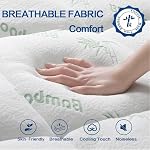 Mattress Topper Short Queen RV Size, Cooling Extra Thick Breathable Viscose Made from Bamboo Mattress pad, Soft Quilted Fitted Mattress Cover with 1000 GSM Down Alternative Fill (8-21”Deep Pocket)