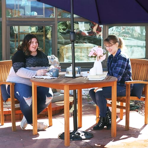 Sunnydaze LAM-450 Meranti Wood Round Outdoor Dining Table thumb #7