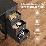 Huuger 47 inch Computer Desk with 4 Drawers, Gaming Desk with LED Lights & Power Outlets, Home Office Desk with Large Storage Space for Bedroom, Work from Home, Black - Image 5