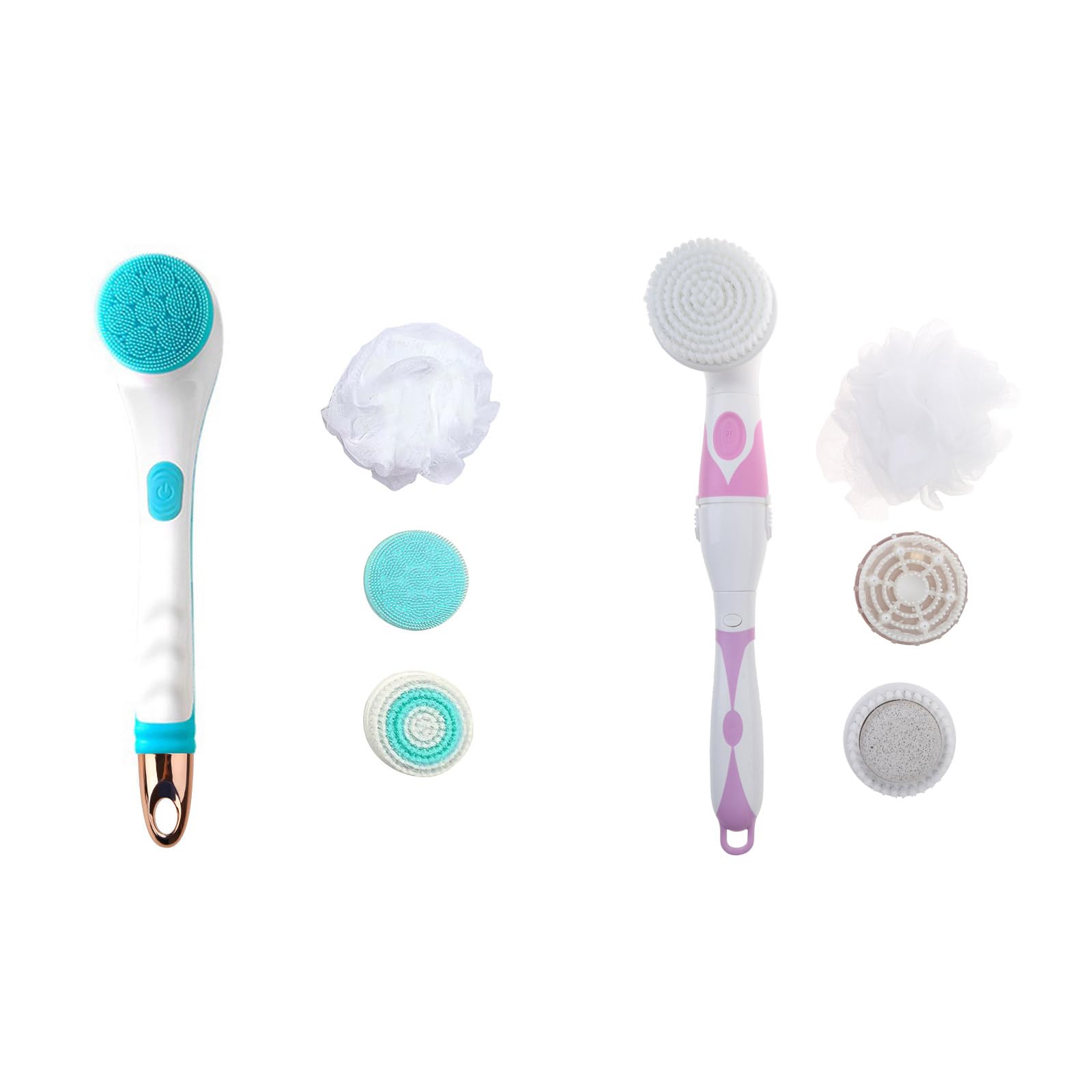 Spazzola da bagno elettrica multifunzione con manico lungo spazzola da bagno per la casa con manico per uomini donne detergente doccia con manico lungo pulizia doccia scrubber per il corpo con per