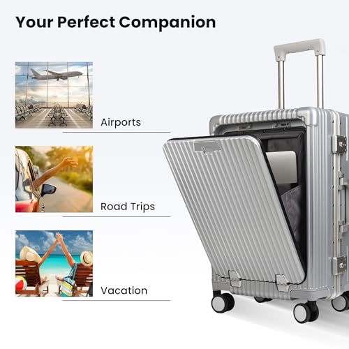 THE CLOWNFISH Ambassador 22 inch Silver Suitcase - Image 6