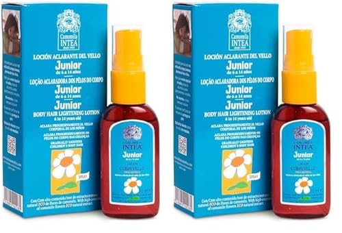 Camomila Intea - Loción aclarante del vello para niños - Cubrevello en Spray - Decoloración para el vello del cuerpo - 50 ML (Paquete de 2)