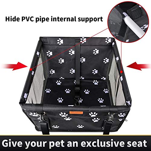 Swihelp Dog Car Seat Puppy Portable Pet Booster Car Seat With Clip-On Safety Leash And Pvc Support Pipe, Anti-Collapse,Perfect For Small Pets #TOP3