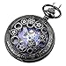 Produktbild JewelryWe Retro Zahnrad Ritzel Hohe Openwork Handaufzug Mechanische Taschenuhr Skelett Uhr Pullover Halskette Kette Schwarz