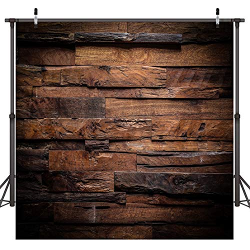 CYLYH 8x8ft Retro Brown Wood Backdrop - Baby Shower & Party Decorations - 3D Backdrops