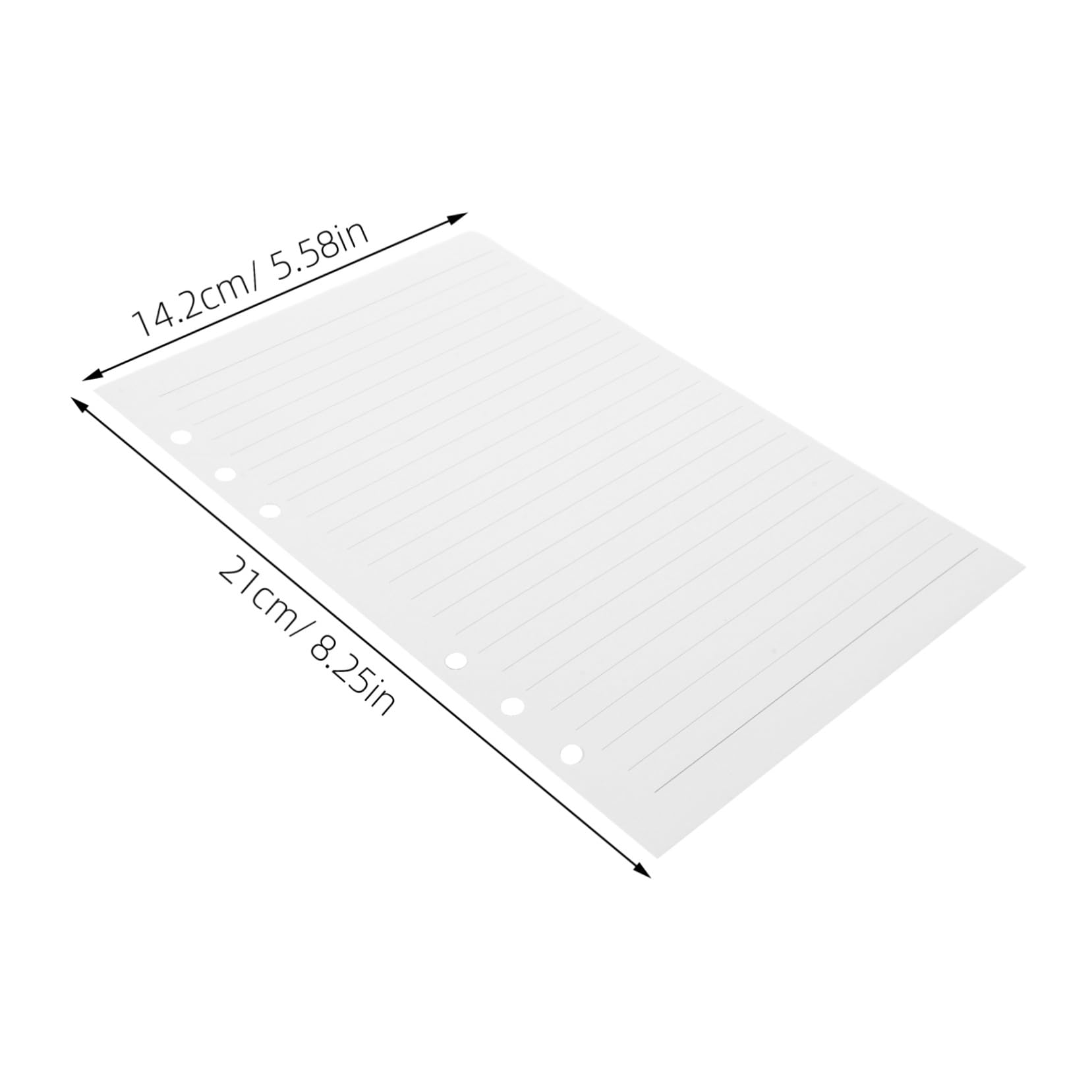 Recharges de Papier pour Agenda A5 225 Feuilles 6 Anneaux Blanc Présent