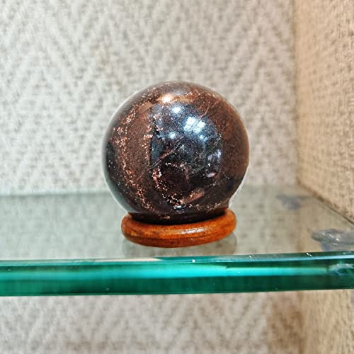 Image of Shubhanjali Healing Crystal Stone Sphere Vastu Natural Garnet Crystal Sphere Ball Crystal Garnet Stone Sphere for Home Decor Showpieces Table Decor Meditation 200-250 Gm