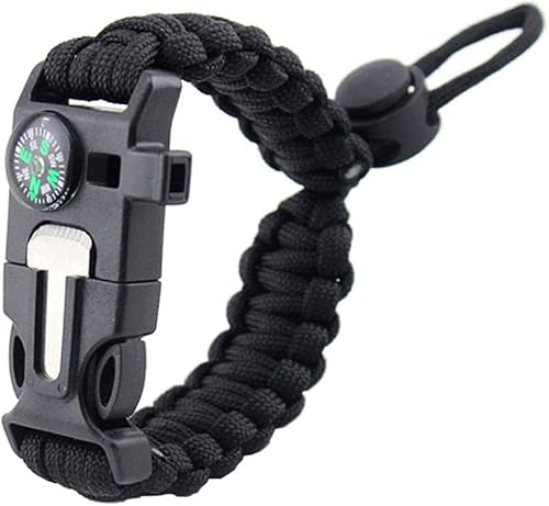 Miniatura 10 de Pulsera de supervivencia ajustable 5 en 1, nuevo kit de pulsera deportiva de emergencia de 7 núcleos, brújula impermeable, silbato de rescate,