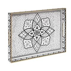 Rectangular - Black - Flower