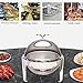 GenSDH Stainless Steel Buffet Hot Plate - Buffet Heater,Covered Stainless Steel Heating Dish,Food Heater with Solid Steel Lid and Stand for Wedding Party Catering Industry