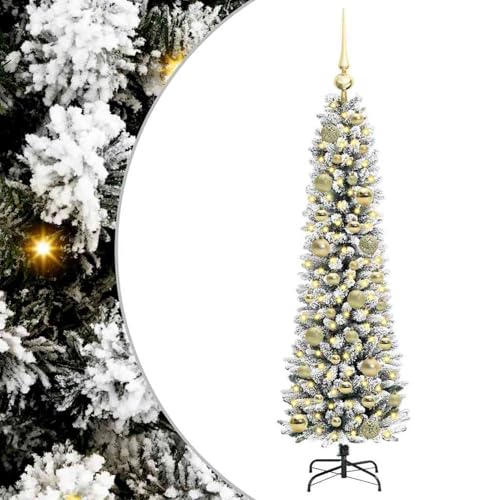 Árbol de Navidad Artificial Moderno Gecheer Sin Caída de Hojas con LED 180cm 3