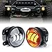 Xprite 4" Inch Amber Yellow 60W Cree Led Fog Lights for Jeep Wrangler 2007-2018 JK JKU Off Road Fog Lamp（W/ H16 adapter)