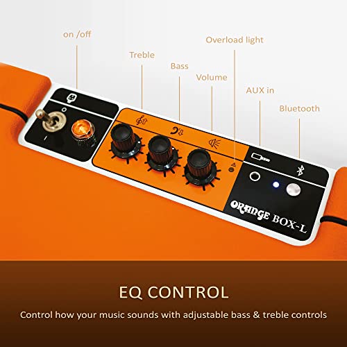 Image of Orange Box L - Wireless Bluetooth 5.0 Speaker Delivering Studio Audio Sound, Enhanced Bass, Treble Controls, iOS & Android Connectivity, 15M Range, 50W RMS Power- for Home & Indoor Use​