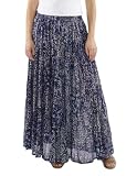  Coline : Jupe Longue été imprimée Coton - Couleur : Bleu - Taille Unique