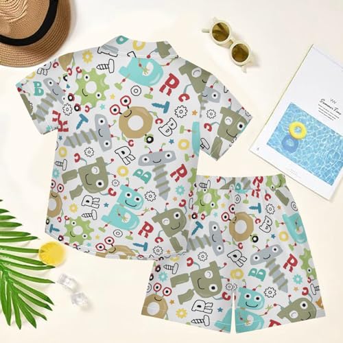 Image of visesunny Little Boys Short Sleeve T-Shirt Beach Shirts Casual Shorts Set Summer Clothes for Kids Outfits