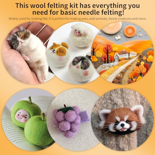 Jupean 08 Needle Felting Kit, Wool Roving thumb #5