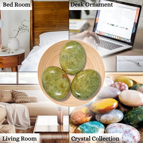 Image of Amazing Gemstone Yellow Aquamarine Crystals and Healing Stones - Large Palm Stone Crystals Piedra - Crystal for Good Luck, Positive Energy, Meditation - Unique Stocking Stuffers, Gifts for Women, Men