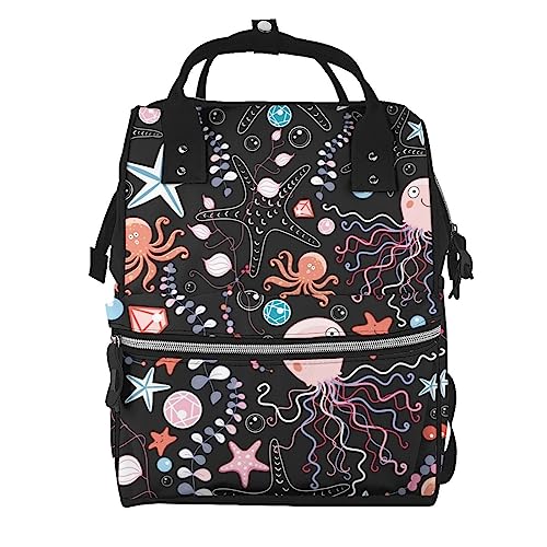 Sac à dos étanche pour vélo et randonnée au motif marin multicolore unique