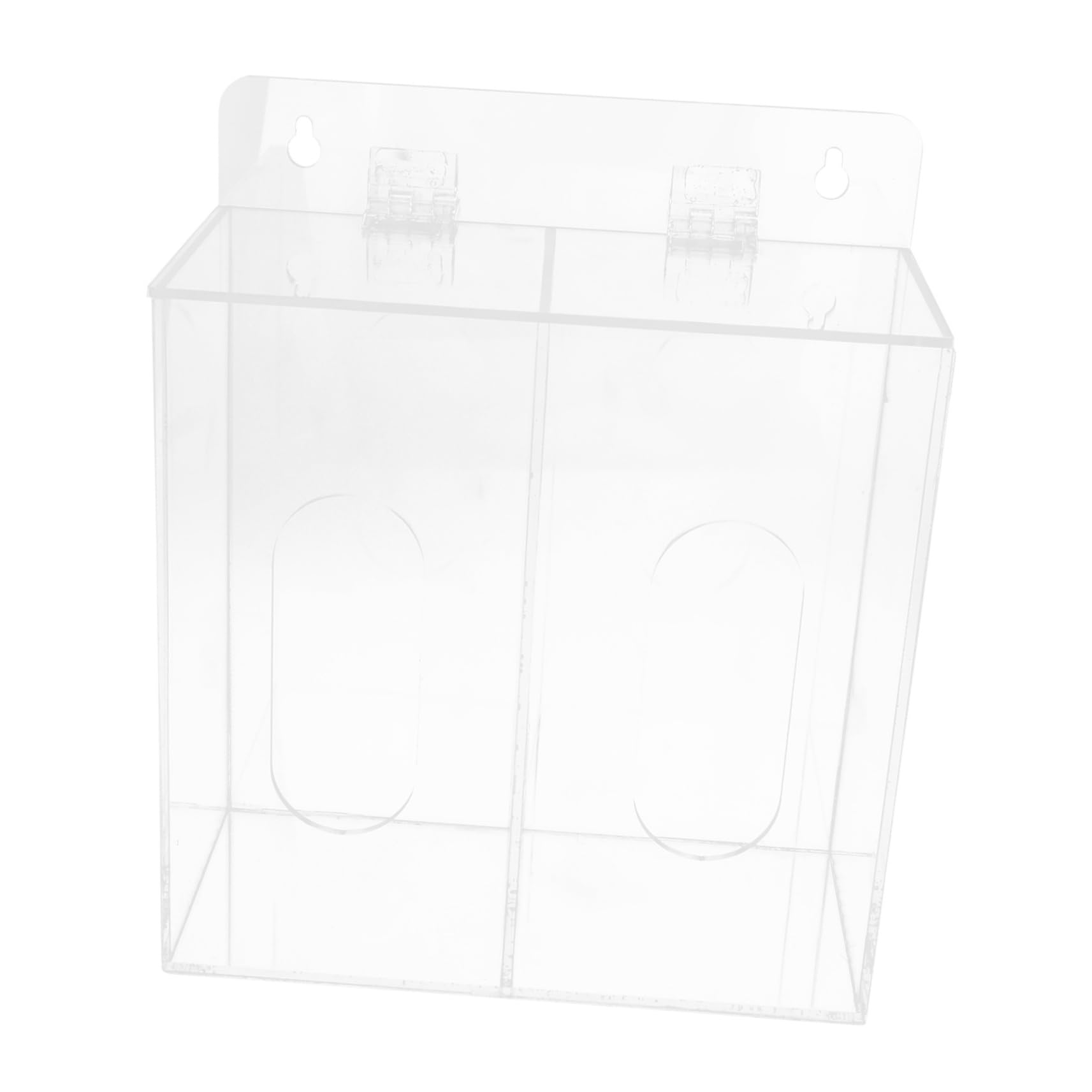 Zerodeko Dispenser per Guanti in Acrilico a Due Scomparti da Parete | Maschere e Guanti, Accesso Rapido in Laboratorio e Contesti Professionali, Contenitore Trasparente