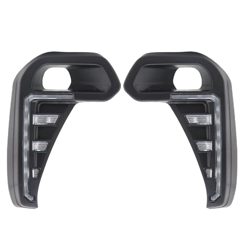 Riloer Daytime Running Light Front Driving Lamp w/Amber Turn Signal Clear Lens Front Lower Bumper DRL White Light Compatible with Toyota Hilux Revo 2020-2021