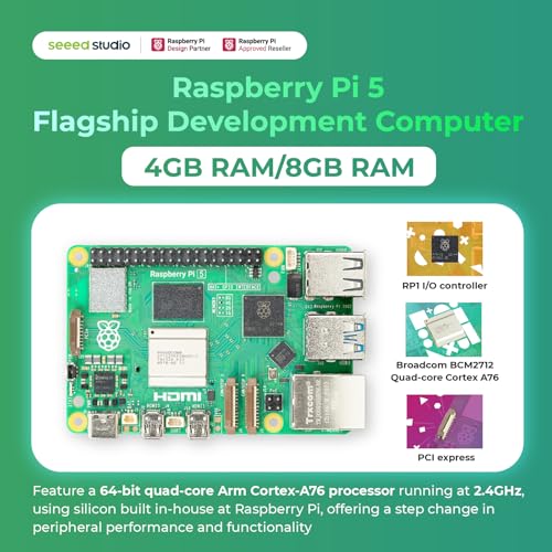 Image of Seeed Studio Raspberry Pi 5 Starter Kit - 8GB RAM,128GB Micro SD Card pre-Loaded with 64-bit Raspberry Pi OS