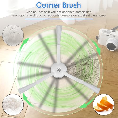 Image of (13 Pack) QRevo S Replacement Parts Compatible with Roborock Qrevo S, Qrevo Pro, Qrevo MaxV, QRevo Plus Robot Vacuum, 1 Roller Brush, 4 White Side Brushes, 3 Dust Bags, 3 HEPA Filters, 2 Mop Pads