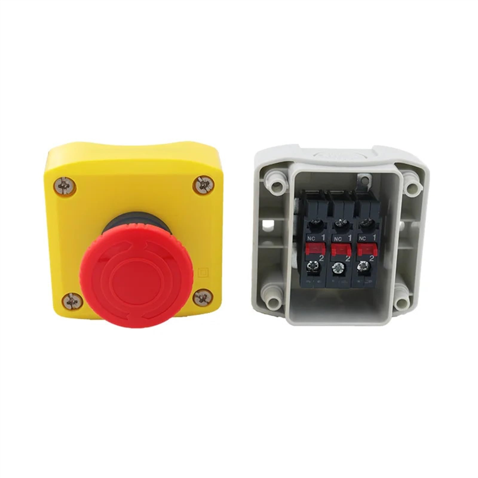 Interruptor de botón de parada de emergencia con cabeza de seta a prueba de agua, caja de Control de ascensor, estaciónSALLA68H XALK174, de enganche for liberar(No Label,3NC)