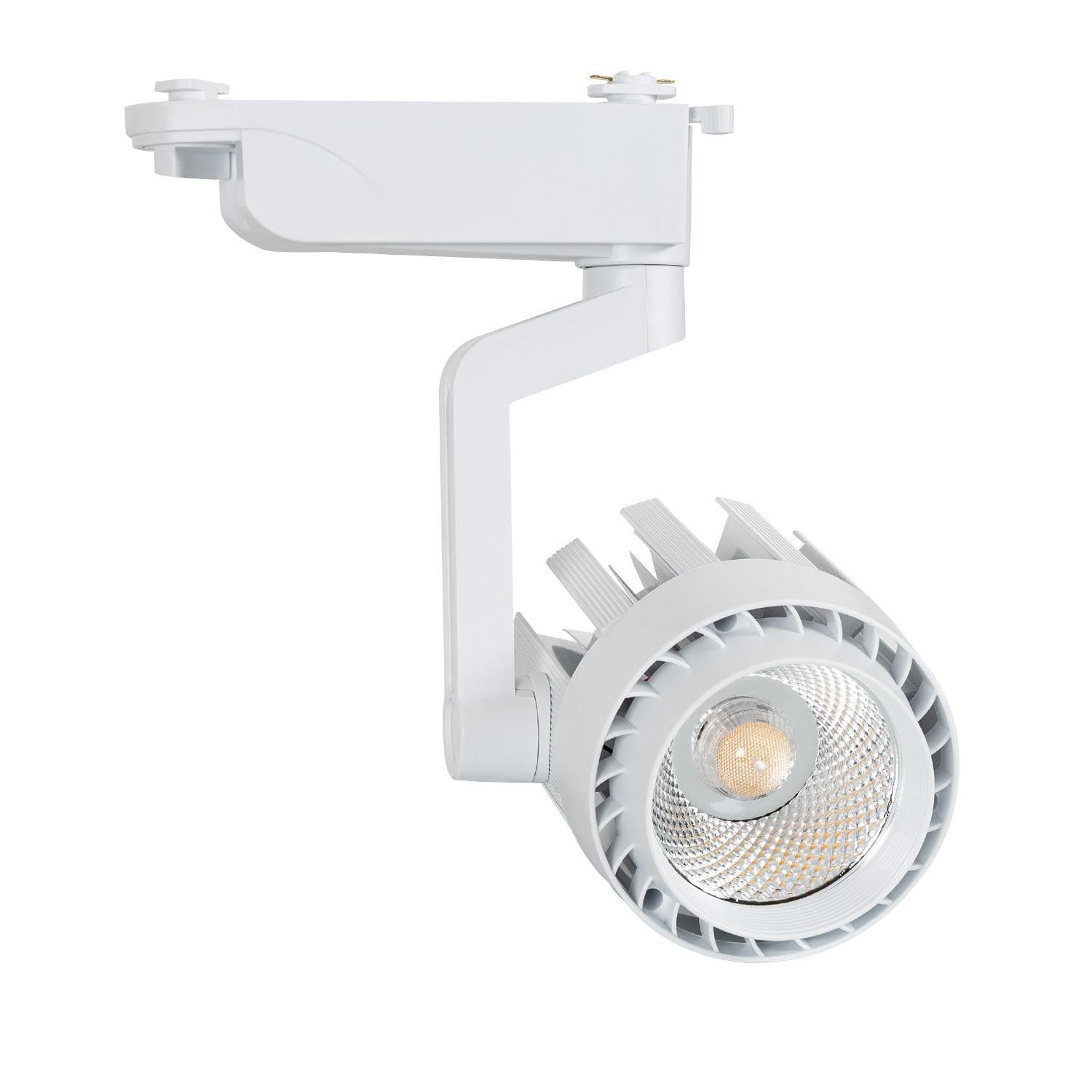 LEDKIA LIGHTING - Foco Carril LED Monofásico | 30W 3000 lm | Luz Cálida 3000K | Tecnología COB | Material PC y Aluminio, Blanco Cálido, Policarbonato