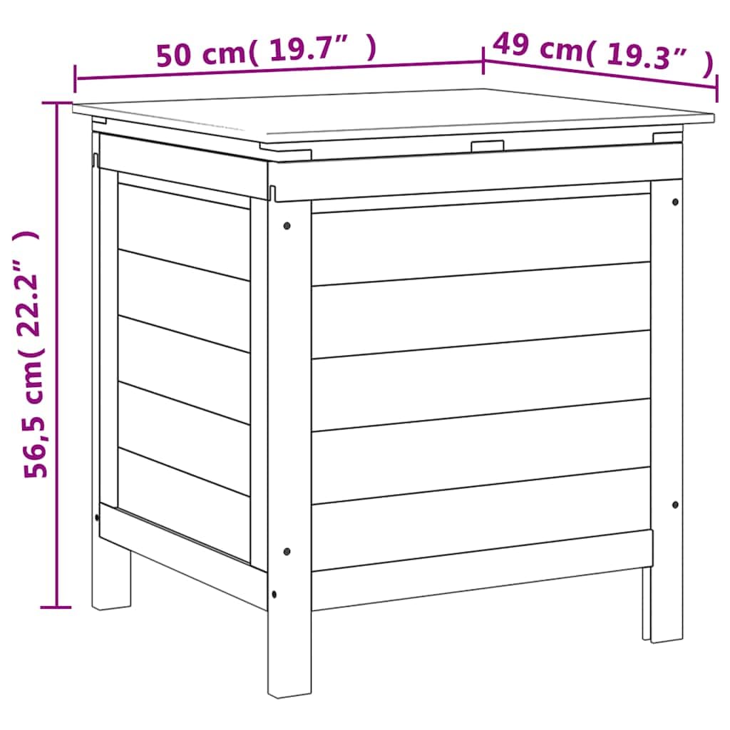 Genérico Arcón de jardín Madera Maciza Abeto Blanco 50x49x56,5 cm,Cajas de almacenaje para exteriores-364749