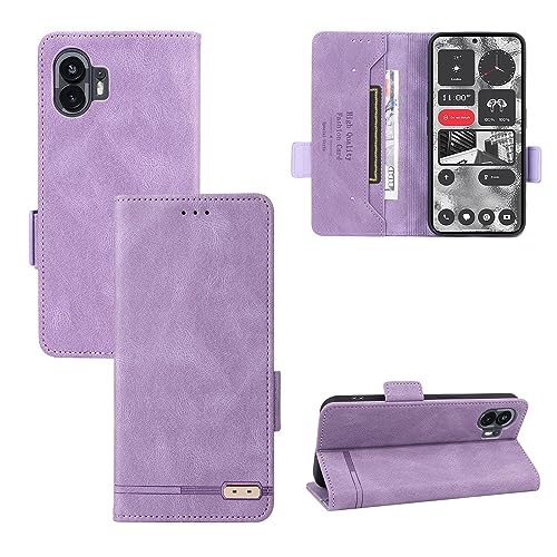 Étui portefeuille Nothing Phone 2 en cuir violet avec porte-cartes