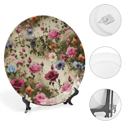 Plato decorativo de porcelana Garden Blooming Wildflowers 7 pulgadas miniatura 4