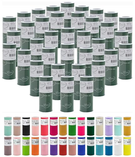 Image of Expo International Value Pack of Decorative Matte, 36 Rolls /Spools of 6 inch Tulle, 6 Inch x 25 Yards (Pack of 36), Hunter Green