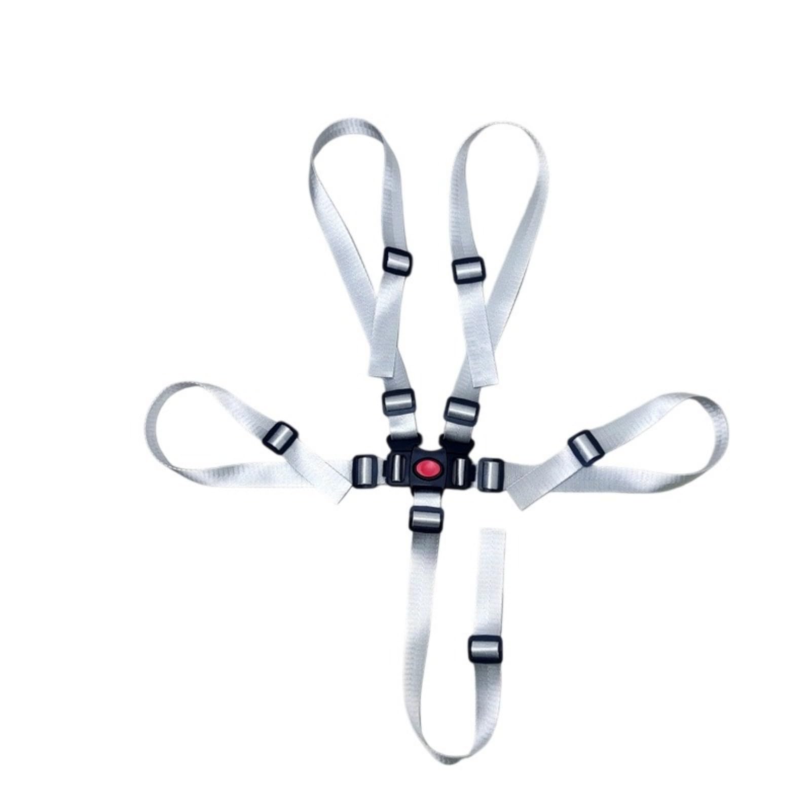 Gramigg White Polyester Baby 5 Point Harness Strap Suitable For Strollers High Chairs And Boosters Seats Buggies Pushchair