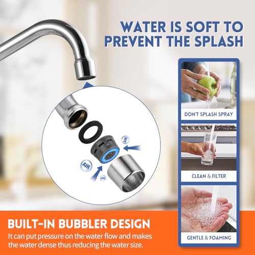 25" Height Commercial Faucet Wall Mount with Sprayer 8" Adjustable Center 12" Swing Spout, Wall Mount Kitchen Sink Faucet with Pull Down Pre-Rinse Sprayer for 1/2 Compartment Sink