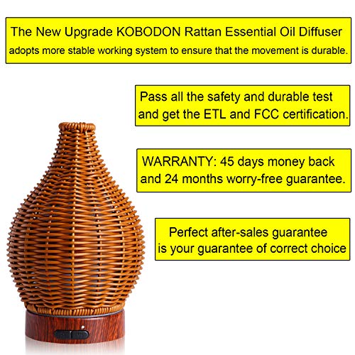 kobodon Essential Oil Diffuser?Rattan woven Ultrasonic Cool Aroma Mist Humidifiers? Aromatherapy