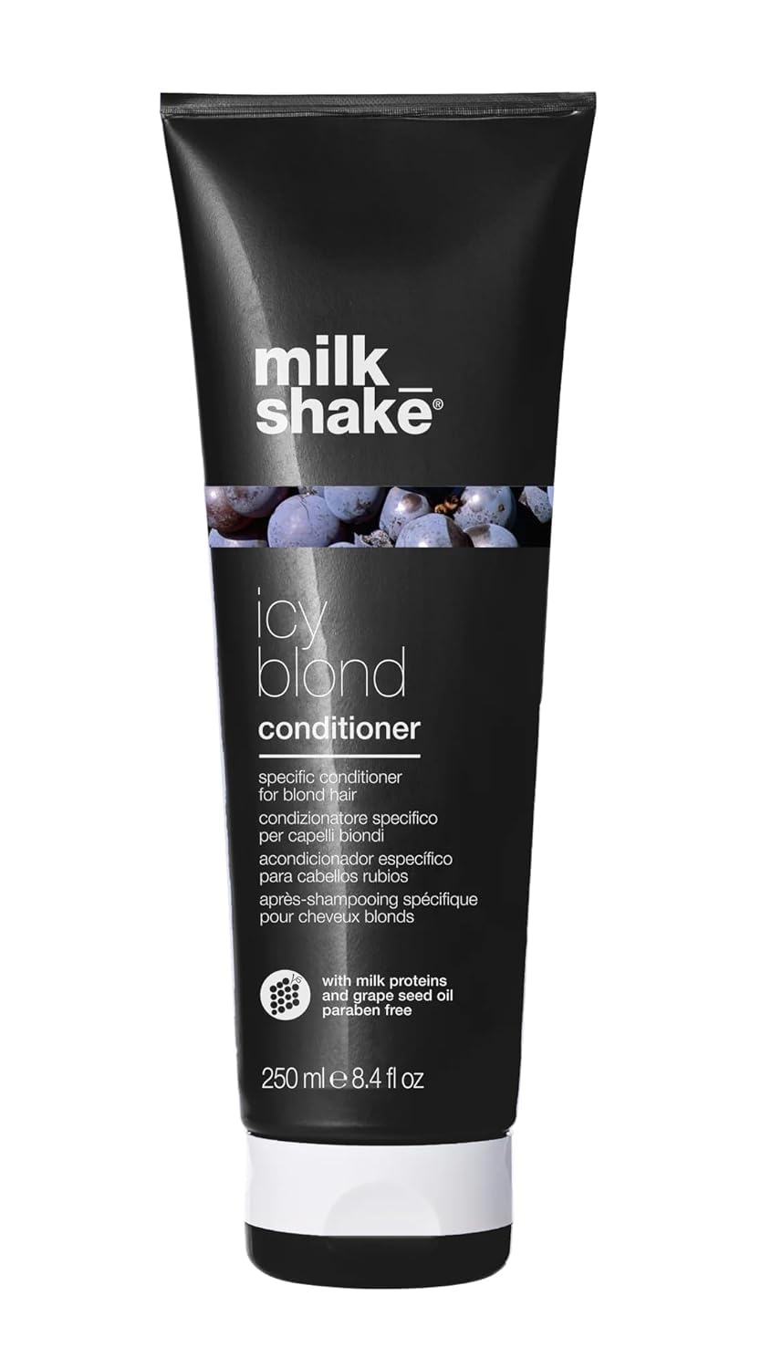milk_shakeIcy Blond Conditioner 250 ml, Specific Anti-Yellowing Conditioner for Blonde or Bleached Hair, with Black Pigment, Made in Italy