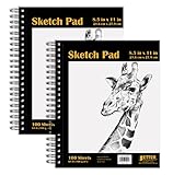 8.5' x 11' Sketch Paper Pad, 100 Sheets, 68 lb/100gsm Premium Paper, by Better Office Products,...