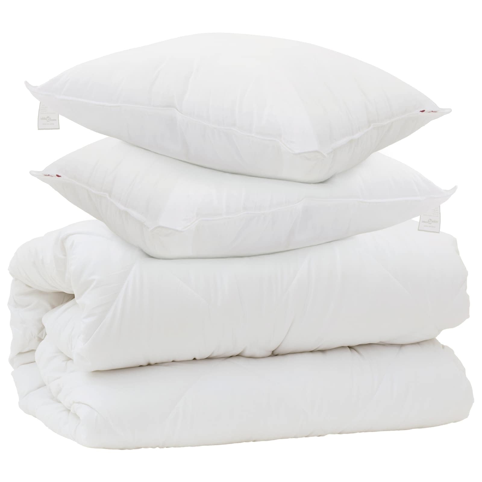 Solivagant Decke mit Kissen mit Kissen 3 pcs Weiß Mikrofaser, Haushaltswäsche,Bettwäsche, 7.05 kg-3378083