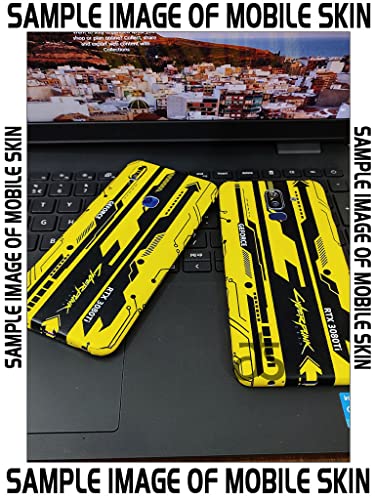 Image of AtOdds - Full Body Back Screen Guard Protector Film - Lamination Wrap Skin Sticker Compatible with REDMI 12 (5G) | Scratchproof Matte Finish (Design - Yellow Cyberpunk)