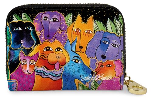 Portefeuille Laurel Burch chiens protection RFID zippé chic