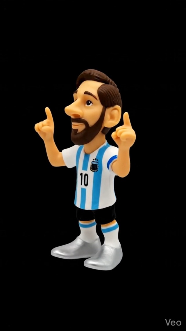 MINIX Football Stars – Figurine Messi Argentine 12 Cm – Collector Sous Licence Officielle, Boîte D'exposition