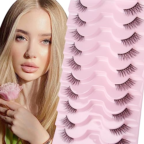 Oreola False Eyelashes 10 works Half Lashes Natural Cat Eye Lashes Wispy Corner Eyelashes Natural Handmade Reusable - Image 3