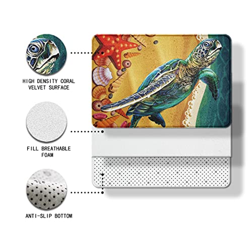 Ozean Meer Thema Zottelig Saugfähig Badezimmerteppich Jellyfish Starfish Kreatur Leben im Meer Streifen Rutschfest… – Bild 6