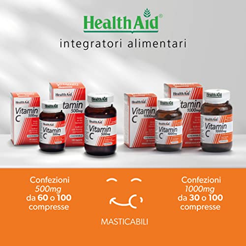 HealthAid Vitamin C 1000 mg - Chewable, 100 Vegetarian Tablets - Image 6