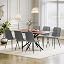Wood Grain Dining Table + 6 Linen Grey Chairs
