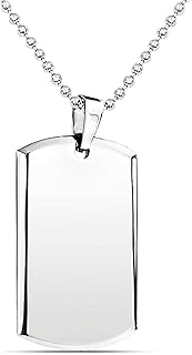 سلسلة بدلاية شكل شارة قابلة للحفر ستانلس ستيل للرجال من بلينج جوليري