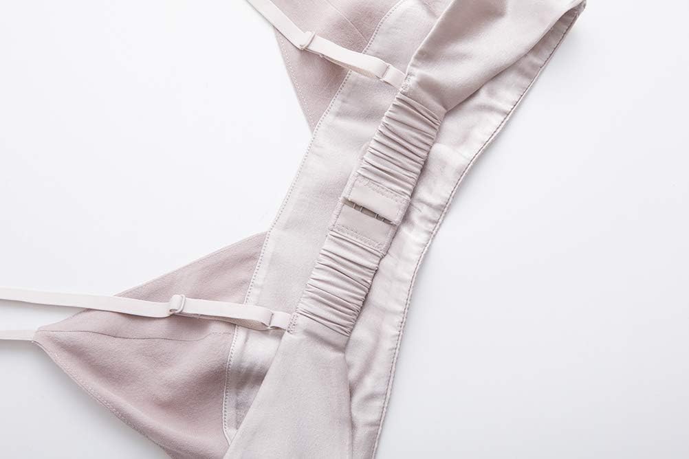 SilRiver Womens Silk Light Bralette Sexy 1/2 Soft Cup Wireless Bra Triangle Tops with Smooth Satin - Image 7